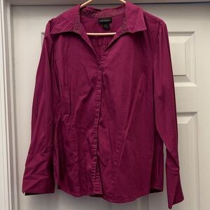 Lane Bryant Magenta Button-Up Shirt 14/16